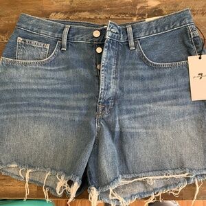 7 for All Mankind Brand New Cut Off Jeans With Tags Size 31 Waist